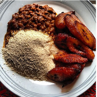 delicious beans and fried plantain ghana